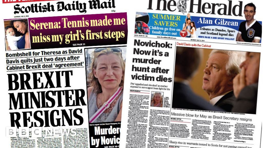 The Papers: UK Brexit Secretary Quits - BBC News