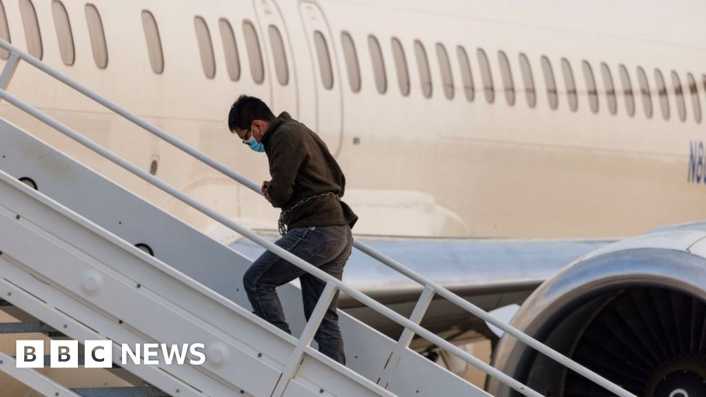 De komst van een tweede vliegtuig met immigranten naar Californië