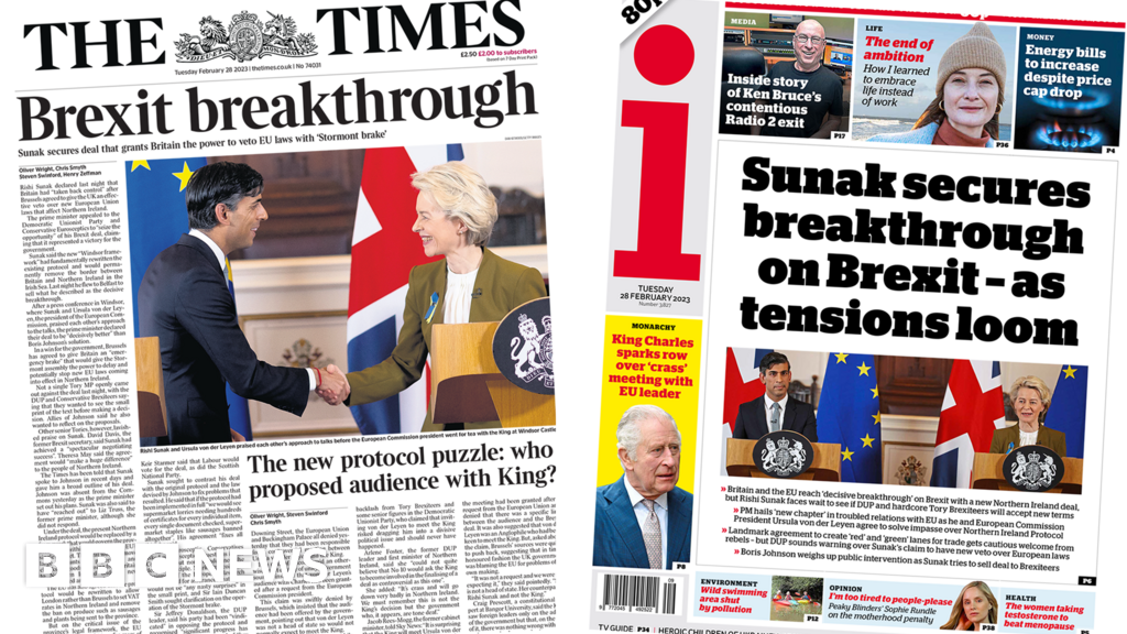 Newspaper headlines: PM hails ‘Brexit breakthrough’ but ‘tensions loom’