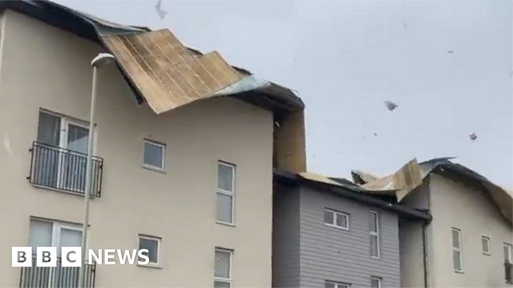 Gosport flats roof ripped off by Storm Eunice