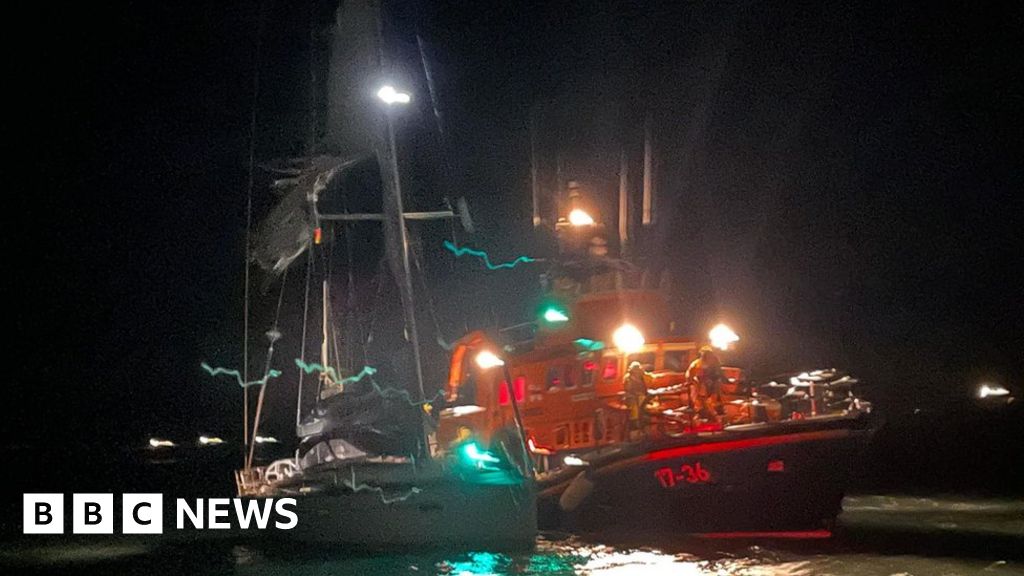 Storm Claudio: Yacht crew airlifted in 'horrendous' weather