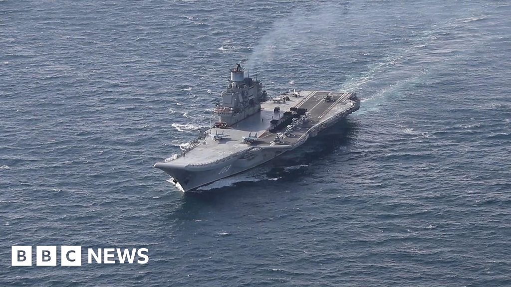 UK Warship Escorts Russian Carrier In English Channel - BBC News