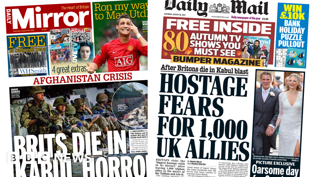 Newspaper Headlines Brits Die In Kabul And Afghan Hostage Crisis Fears z Ka News