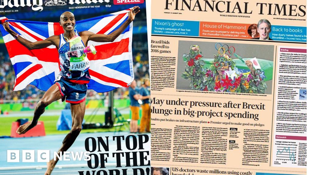 Newspaper headlines Golden memories from GB's Olympics success BBC News