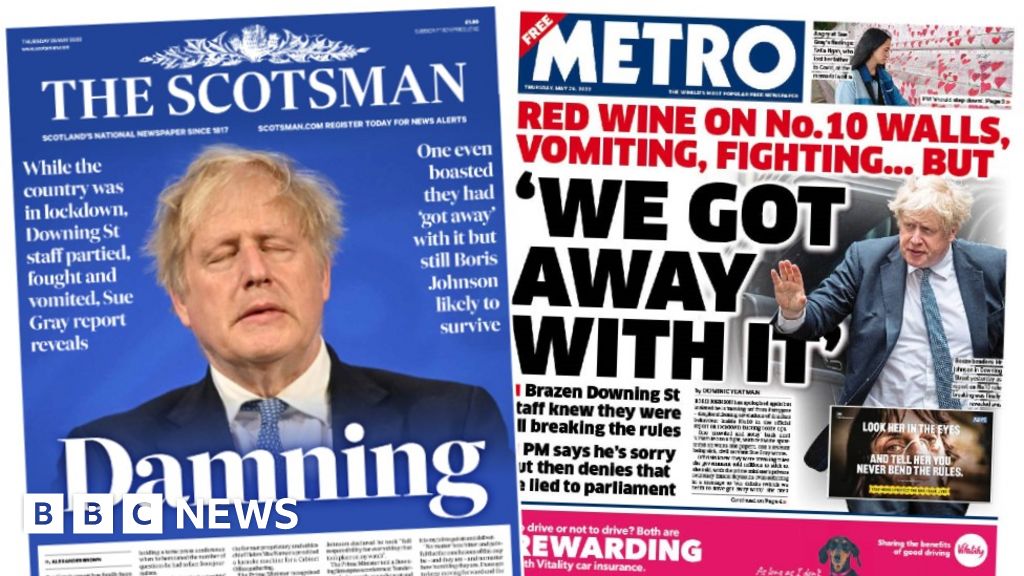 Scotland's papers: 'Damning' Sue Gray report details No 10 lockdown ...