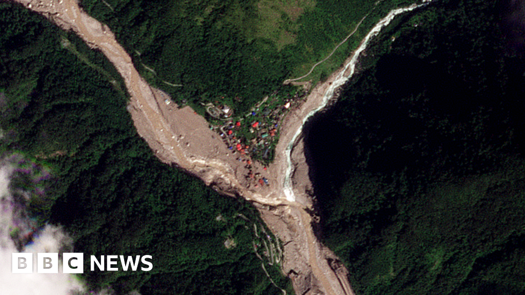 Сиким: Сателитни изображения показват опустошителни хималайски наводнения