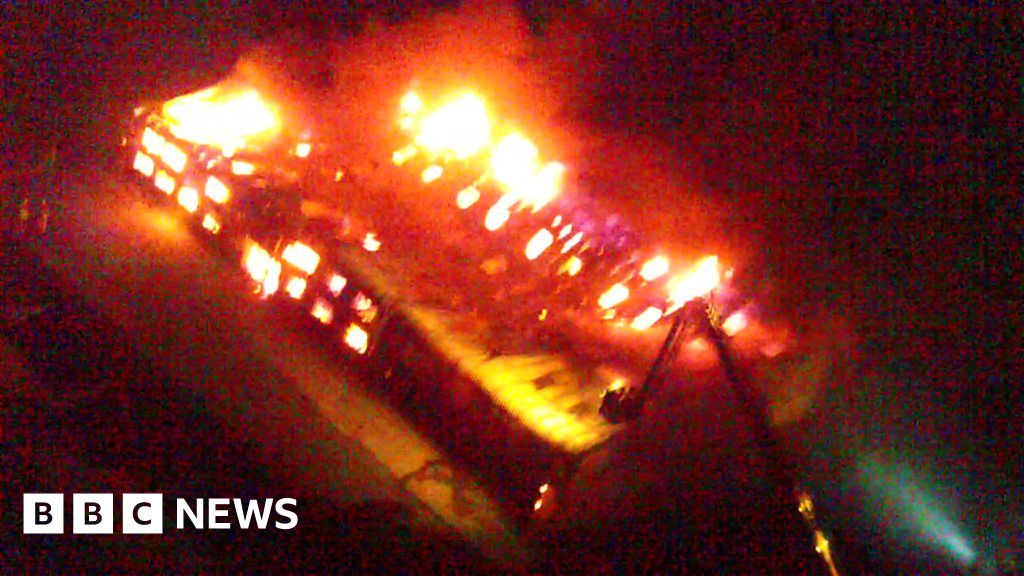 Pilling fire: Large blaze at industrial estate in Lancashire - BBC News