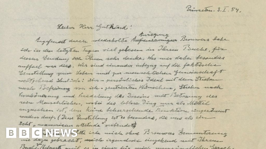 Albert Einstein's 'God letter' sells for $2.9m  BBC News