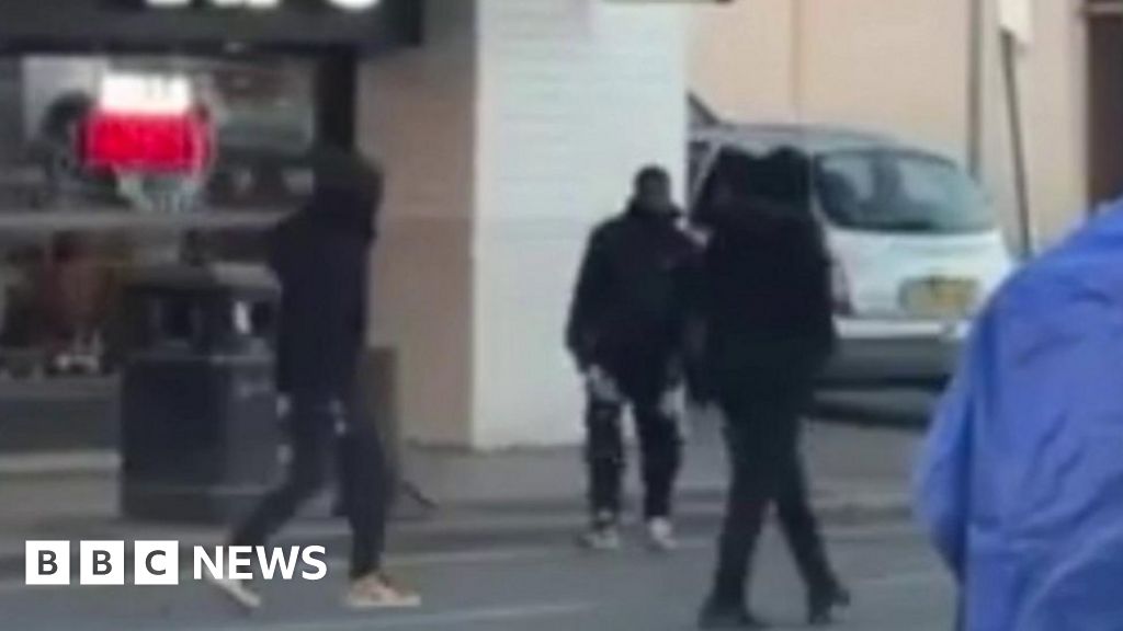 Footage Shows Machete Fight Outside Takeaway In Leeds
