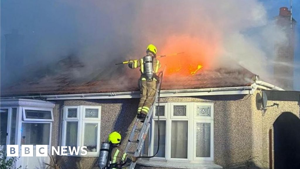 Couple and pets saved after lightning strike house blaze