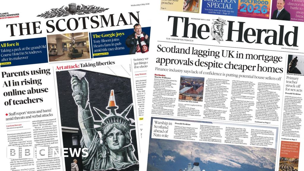 Scotland's papers: Teacher AI abuse and falling mortgage approvals