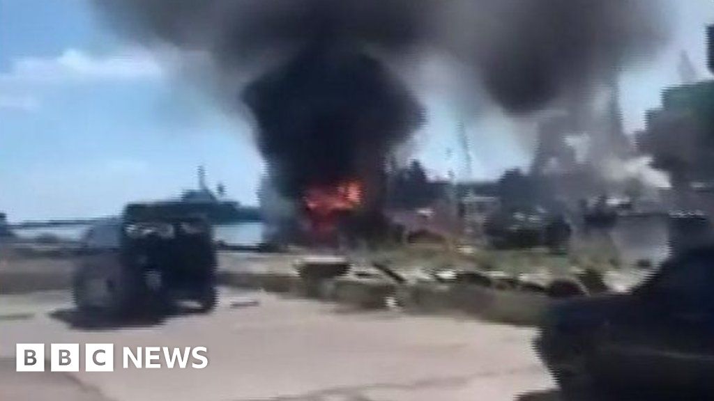 Watch: Key Ukrainian port hit by explosions
