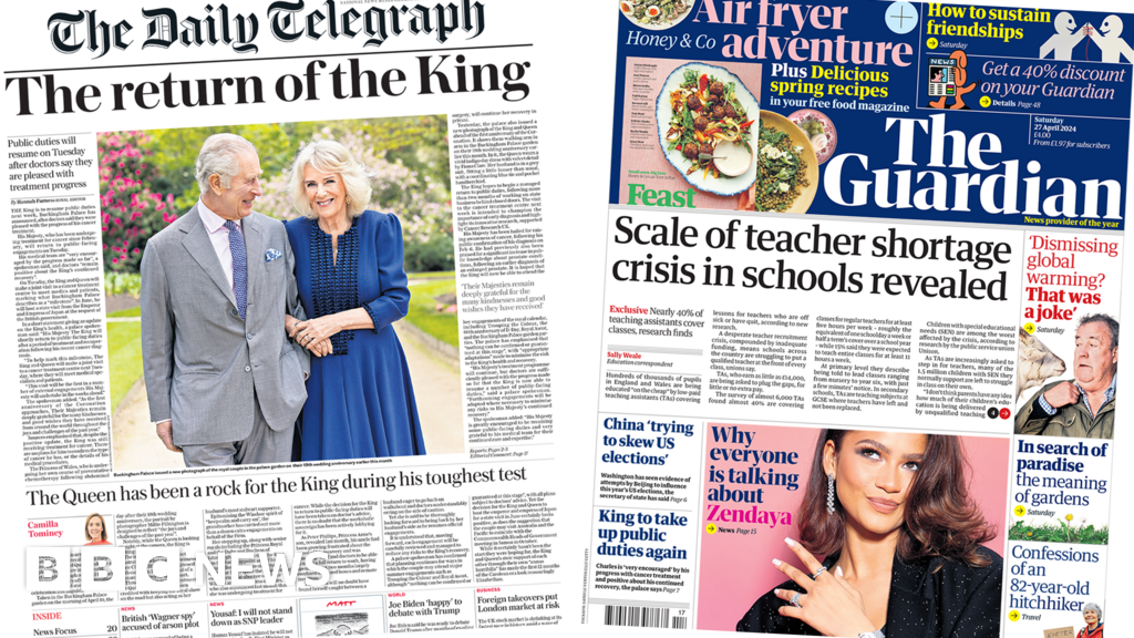The papers: 'Return of the King' and 'teacher shortage crisis'