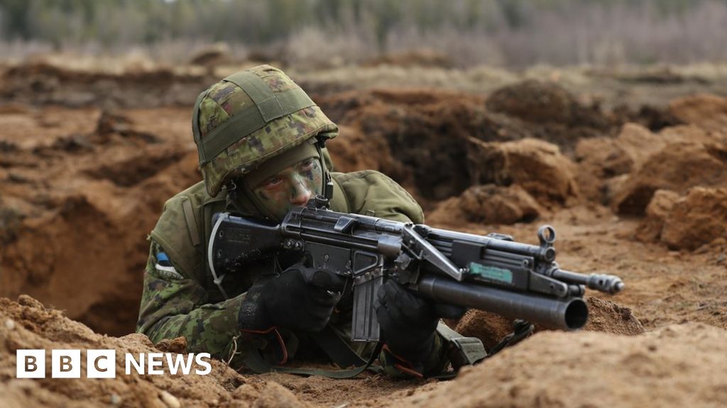 Estonian troops give up their barracks to NATO allies - BBC News