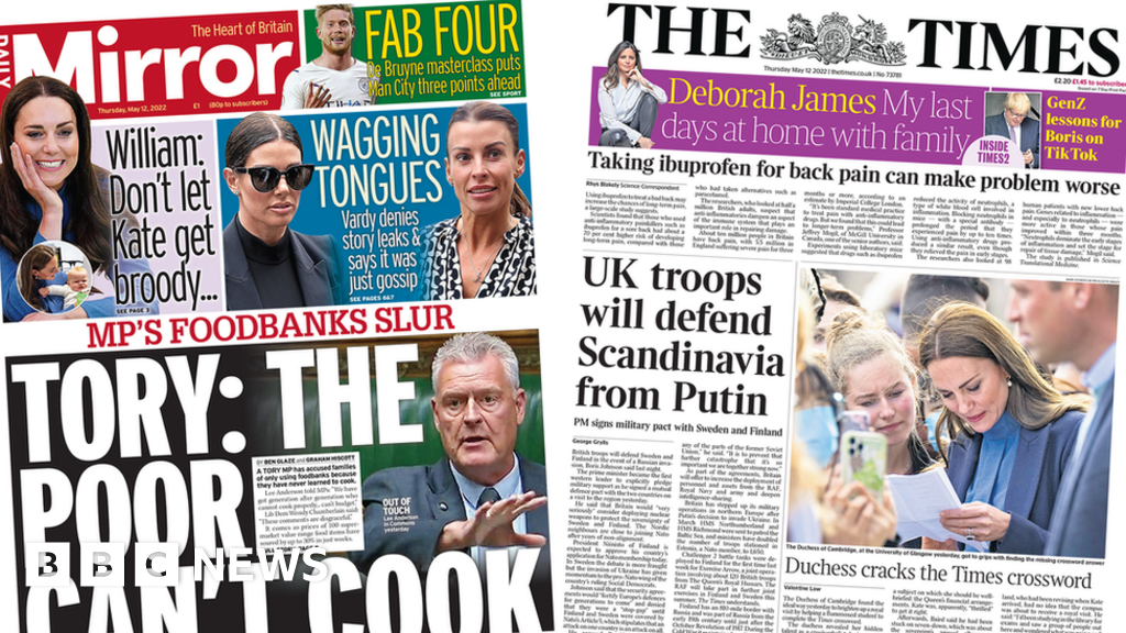 Newspaper headlines: ‘Poor can’t cook’ says MP and UK signs defence pact