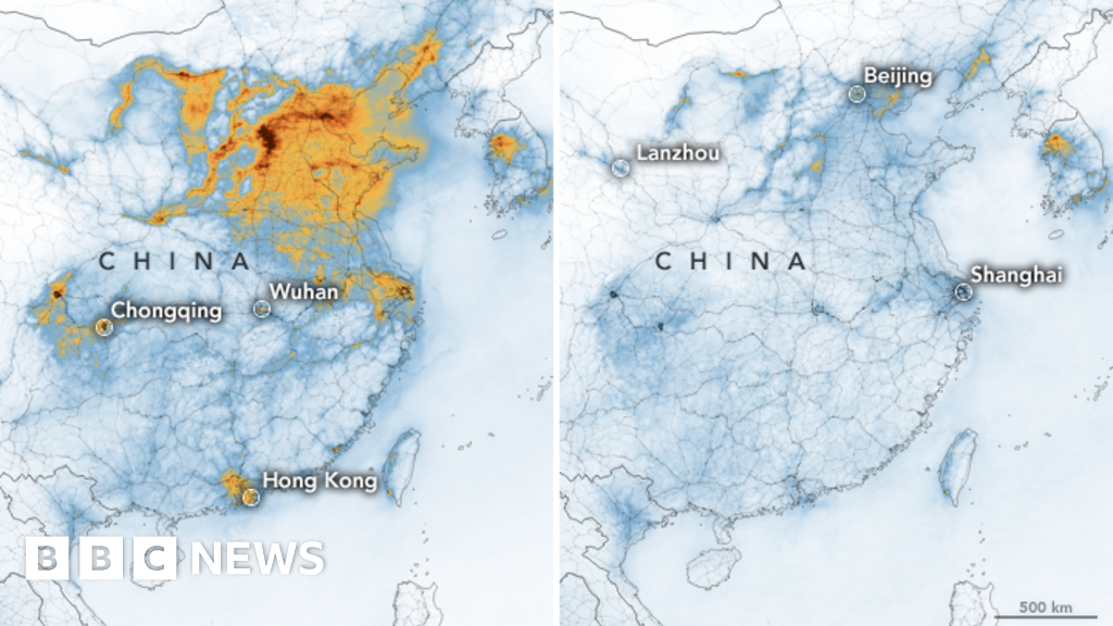 Coronavirus: Nasa images of China s environmental pollution clearly show in the midst of a slowdown