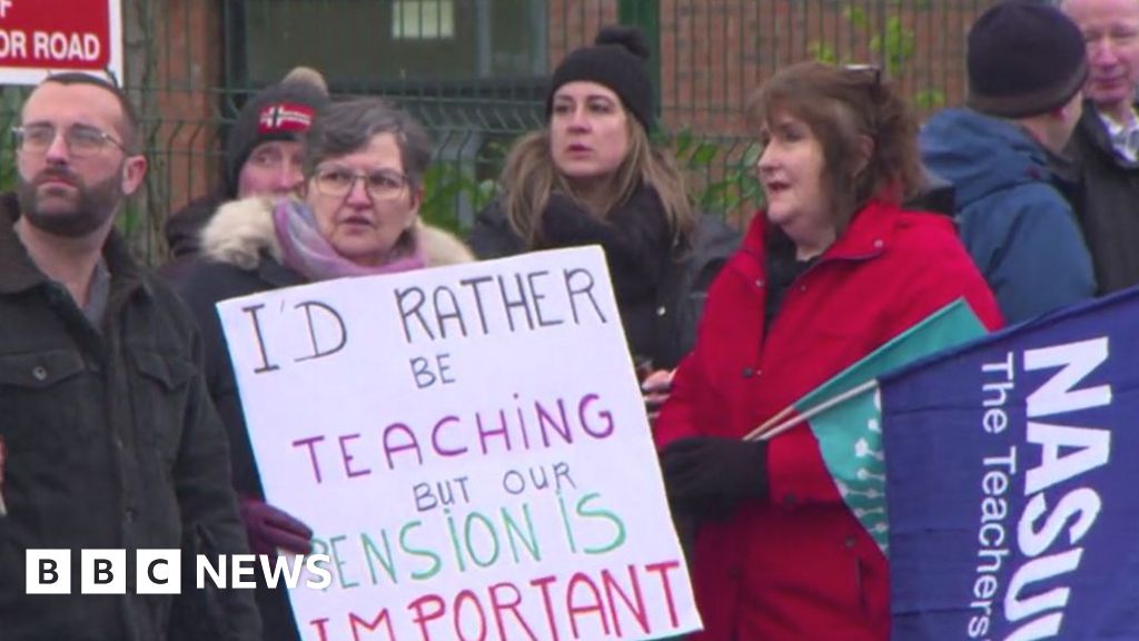 Striking staff at Dame Allans School