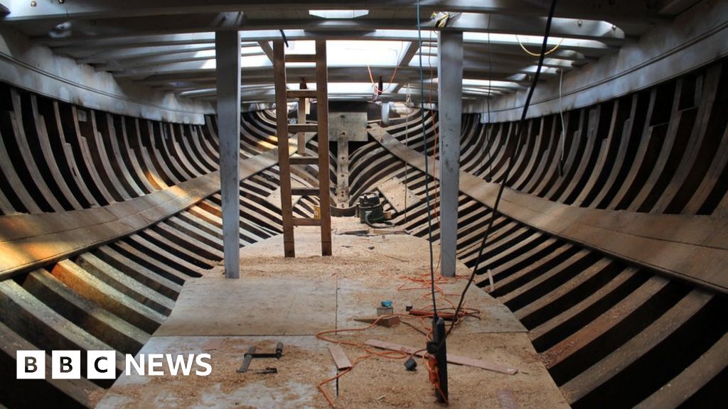 largest-wooden-sailing-ship-being-built-in-truro-bbc-news