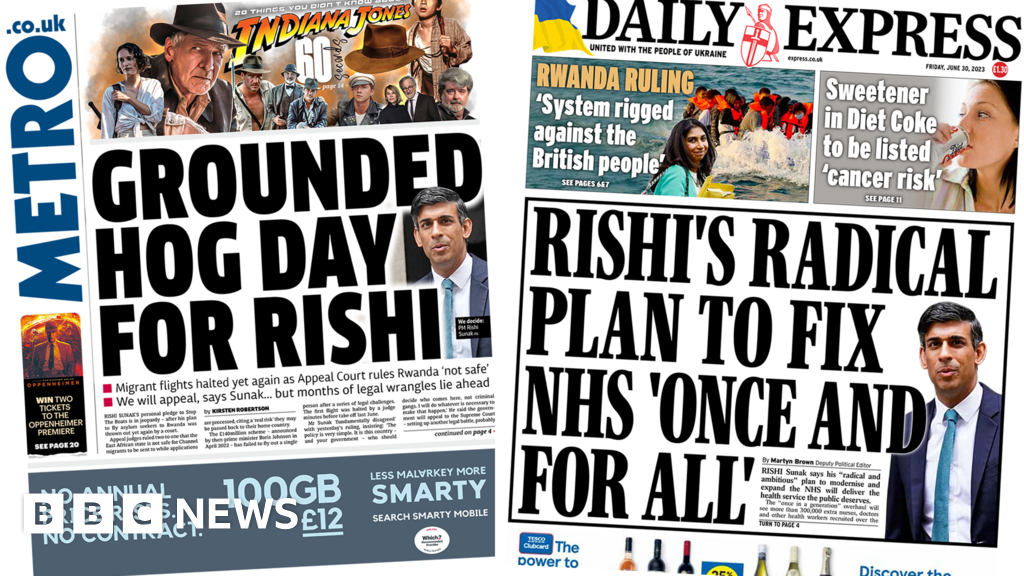 Newspaper headlines: Rwanda policy unlawful and ‘radical’ NHS overhaul