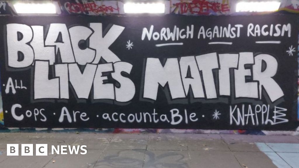 Black Lives Matter Norwich Graffiti Painted Over By Council Bbc News