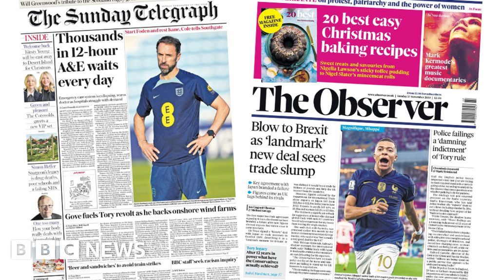 Newspaper headlines: ‘Thousands in 12-hour A&E wait’ and Brexit ‘blow’