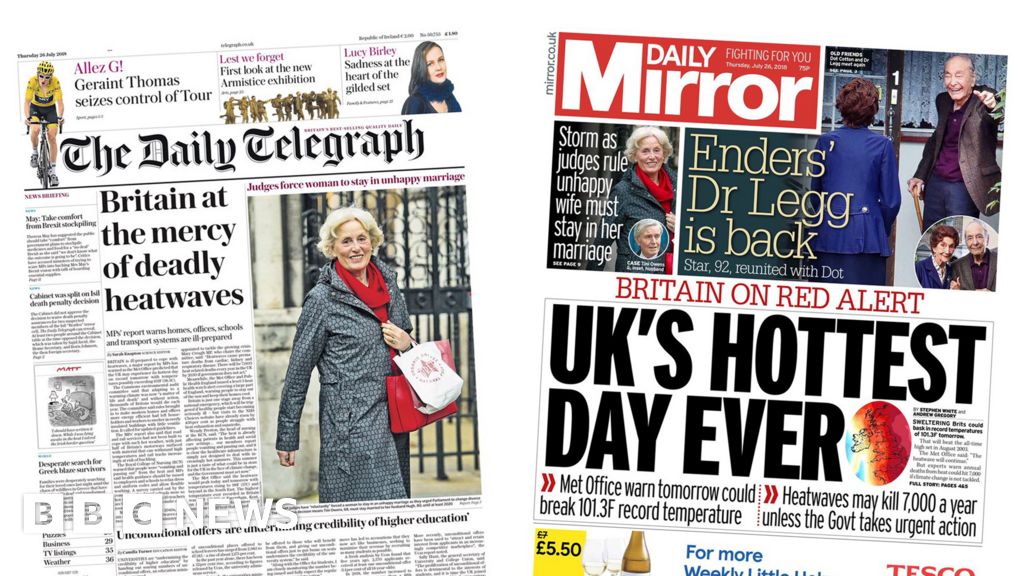 Newspaper headlines: 'Deadly heatwaves' and 'plague of rats' - BBC News