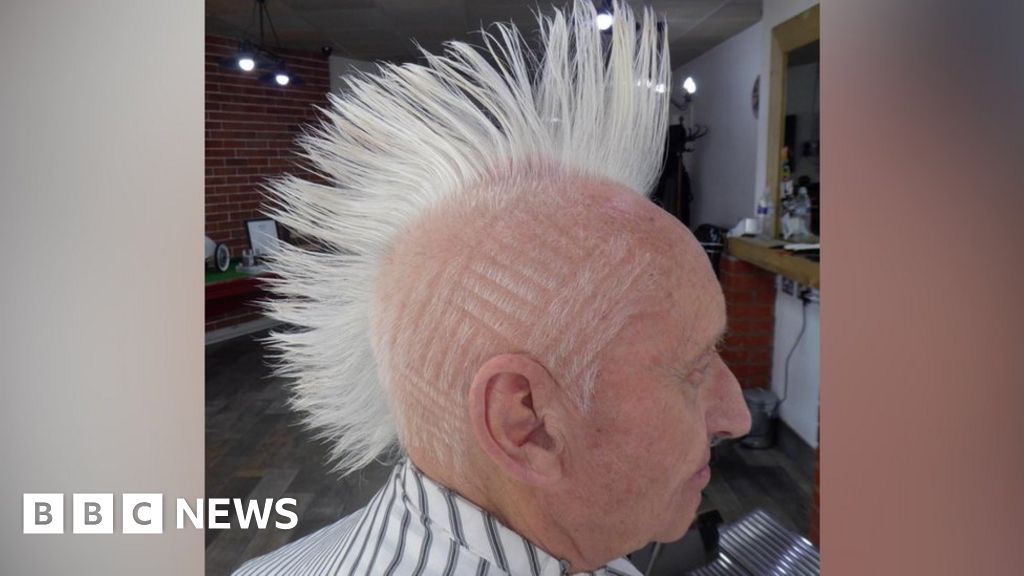 Wirral man, 85, commits to Mohican haircut for 20 years - BBC News