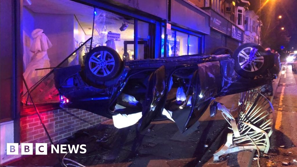 Radcliffe crash Car ploughs into bridal shop window BBC News