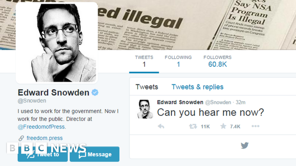 Edward Snowden Joins Twitter And Follows Nsa Bbc News 