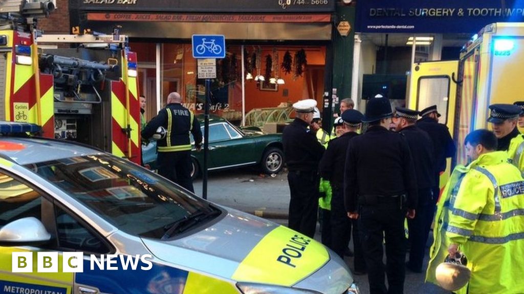 Porsche crashes into Lena's Cafe, West Hampstead BBC News