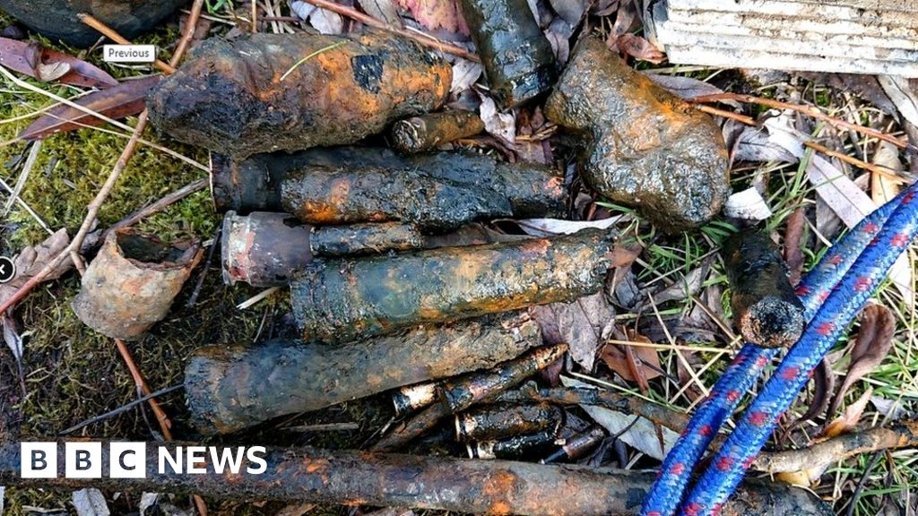 Children fish WW2 ammunition from pond with magnet in Germany