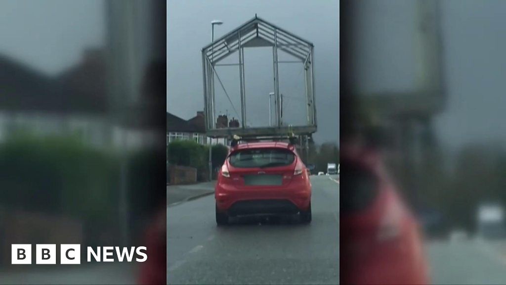 Car spotted with greenhouse on its roof in Heywood BBC News