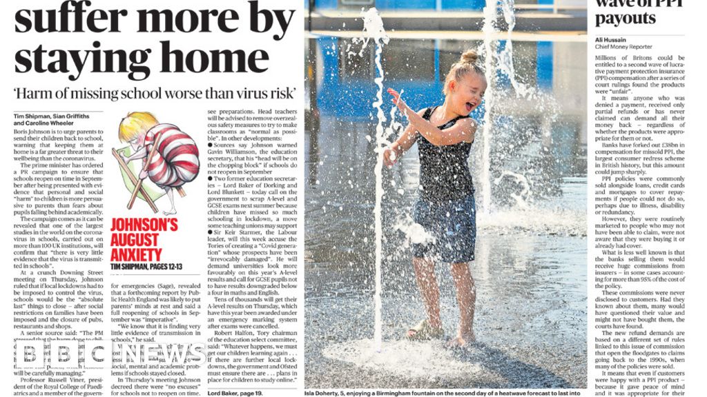 The Papers: Reopening of schools a 'national priority'