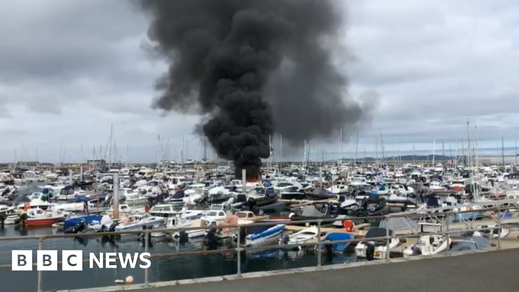 Fire breaks out on boat in Guernsey harbour BBC News