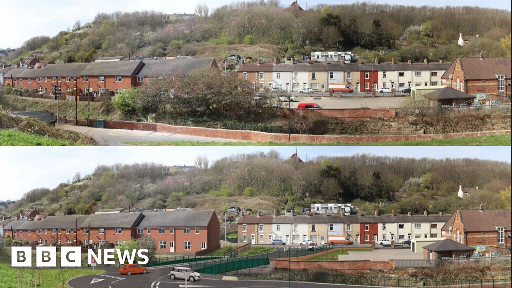 Image of the new bridge under construction in Skinningrove, connecting to the village's flood defence system.