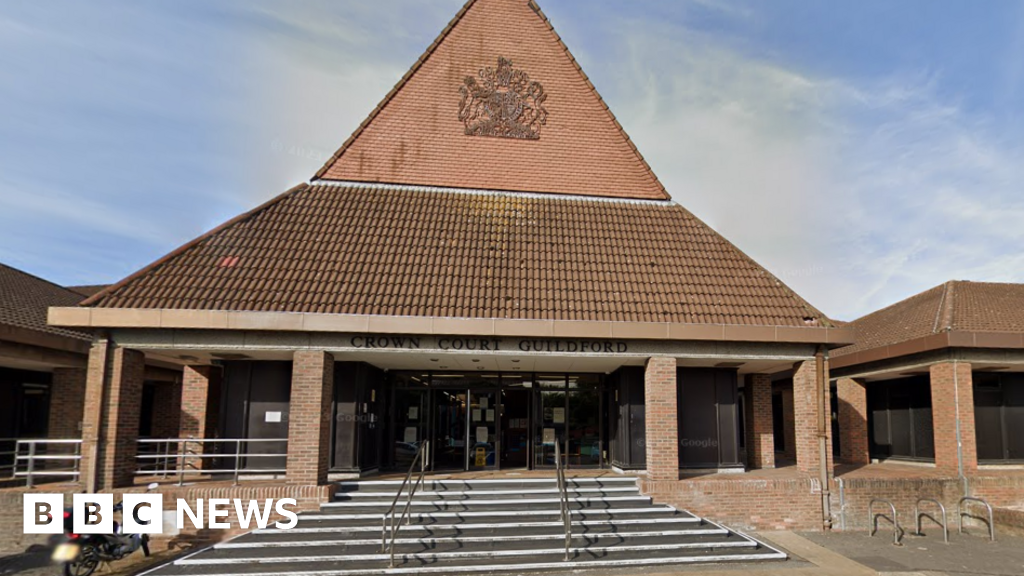 An exterior image of Guildford Crown Court, where Stephen Ireland and David Sutton are on trial accused of multiple child sex offences.