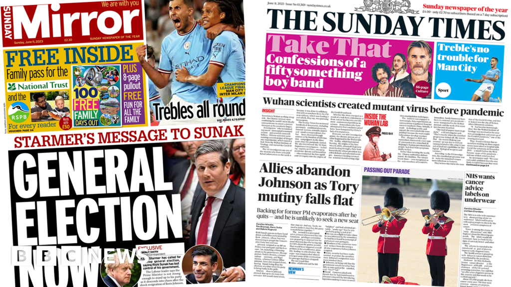 Newspaper headlines: ‘General election now’ and ‘allies abandon Johnson’