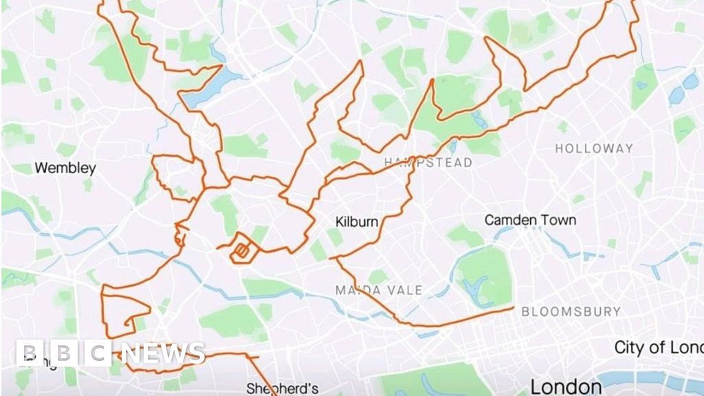 Cyclist Creates Festive Reindeer On Map App Bbc News