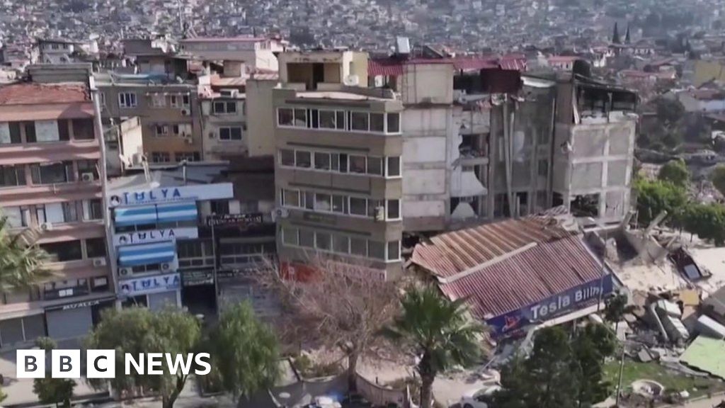 Drone footage shows Turkey earthquake destruction - before and after