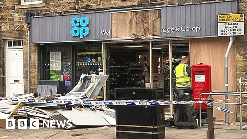 Haydon Bridge Coop raid Tractor used to drag out cash machine