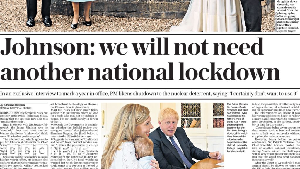 The Papers: 'No national lockdown' and 'missing' Prince Andrew