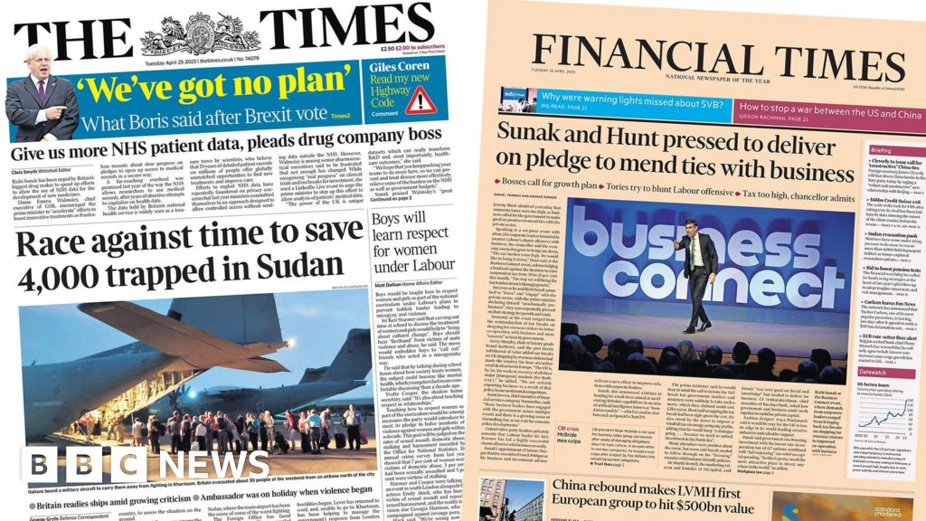 Newspaper headlines: ‘Get them out’ Sudan and Len Goodman gets ‘a perfect 10’
