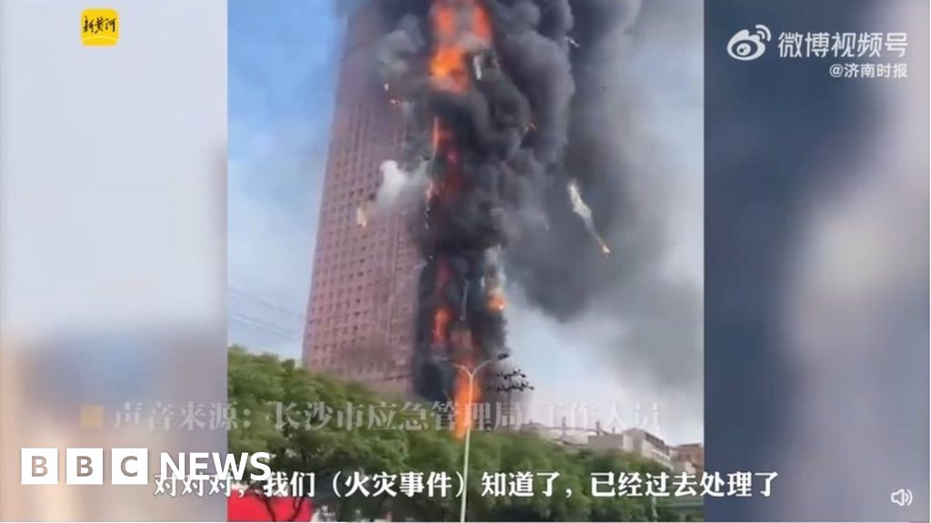 Fire in China: Skyscraper engulfed in flames
