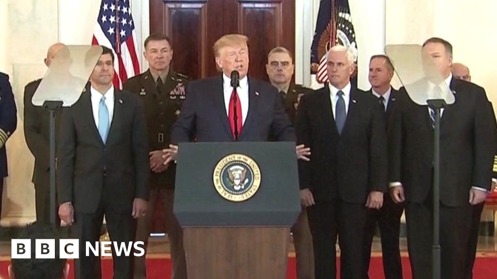Trump statement following Iranian strikes - BBC News