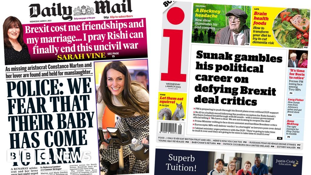 Newspaper headlines: Fears for missing baby and Sunak to ‘defy critics’