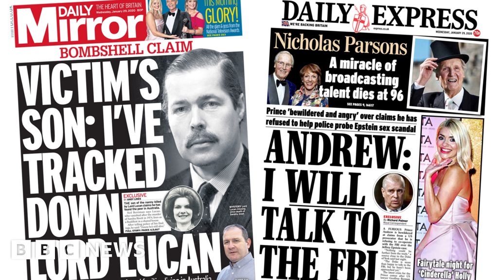 Newspaper Headlines: Lord Lucan 'found' And Prince Andrew 'bewildered ...