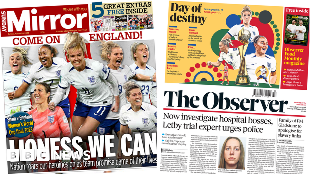 Newspaper headlines: 'Lioness we can' and 'investigate hospital bosses' – BBC