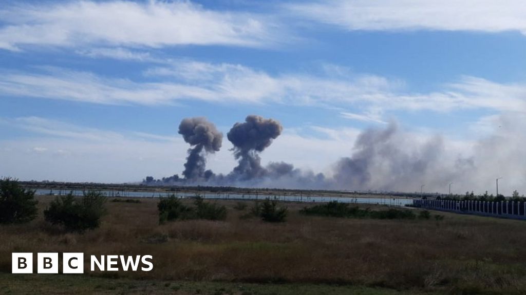 Ukraine war: Blasts rock Russian airbase in annexed Crimea