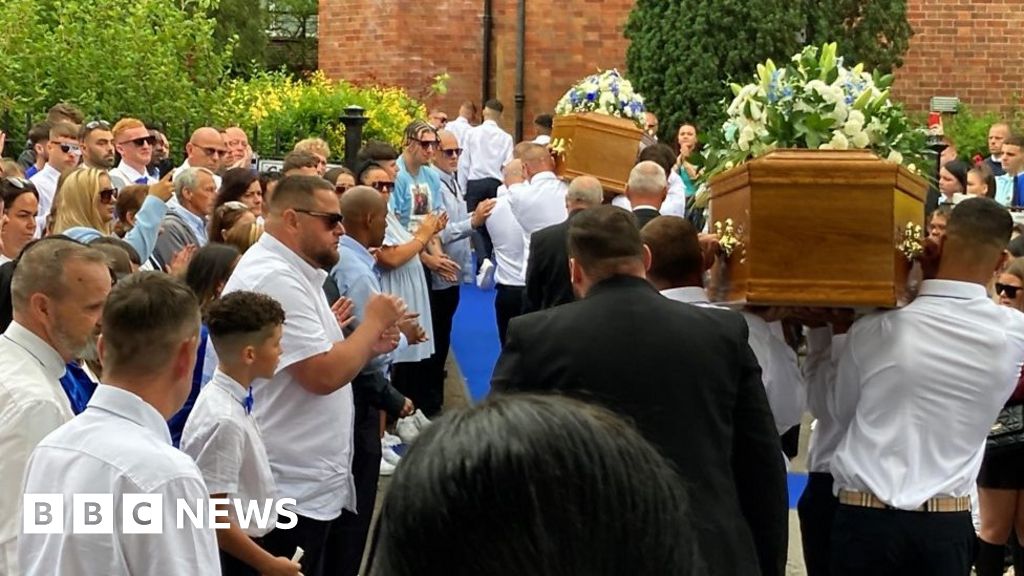 Cardiff: Thousands at funeral for Ely e-bike crash teens - BBC News