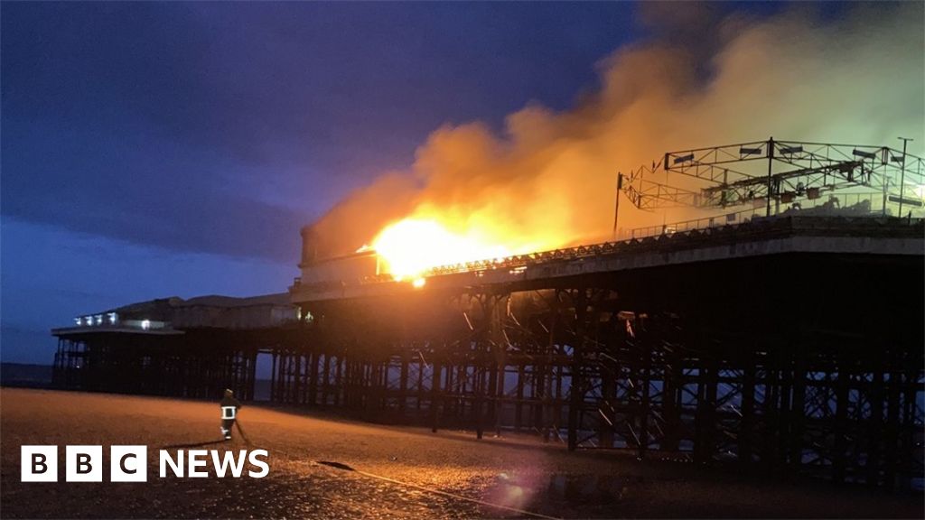 Blackpool's Central Pier: Fire crews tackle blaze